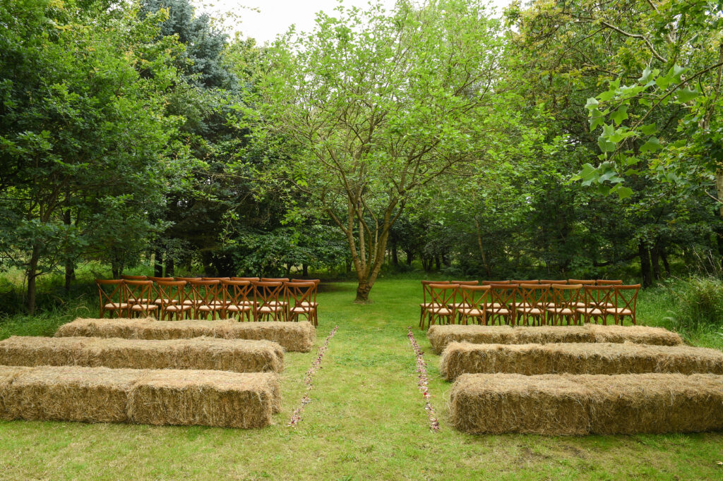 Woodland ceremony setup